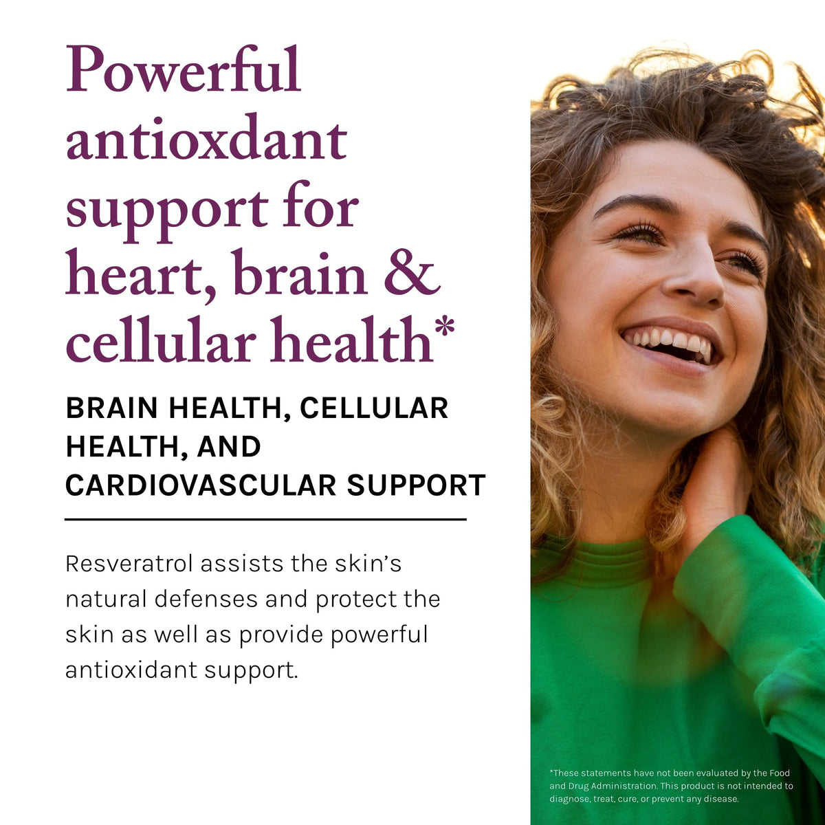 Reserveage Nutrition Resveratrol Plus+ 500 mg format et dosage