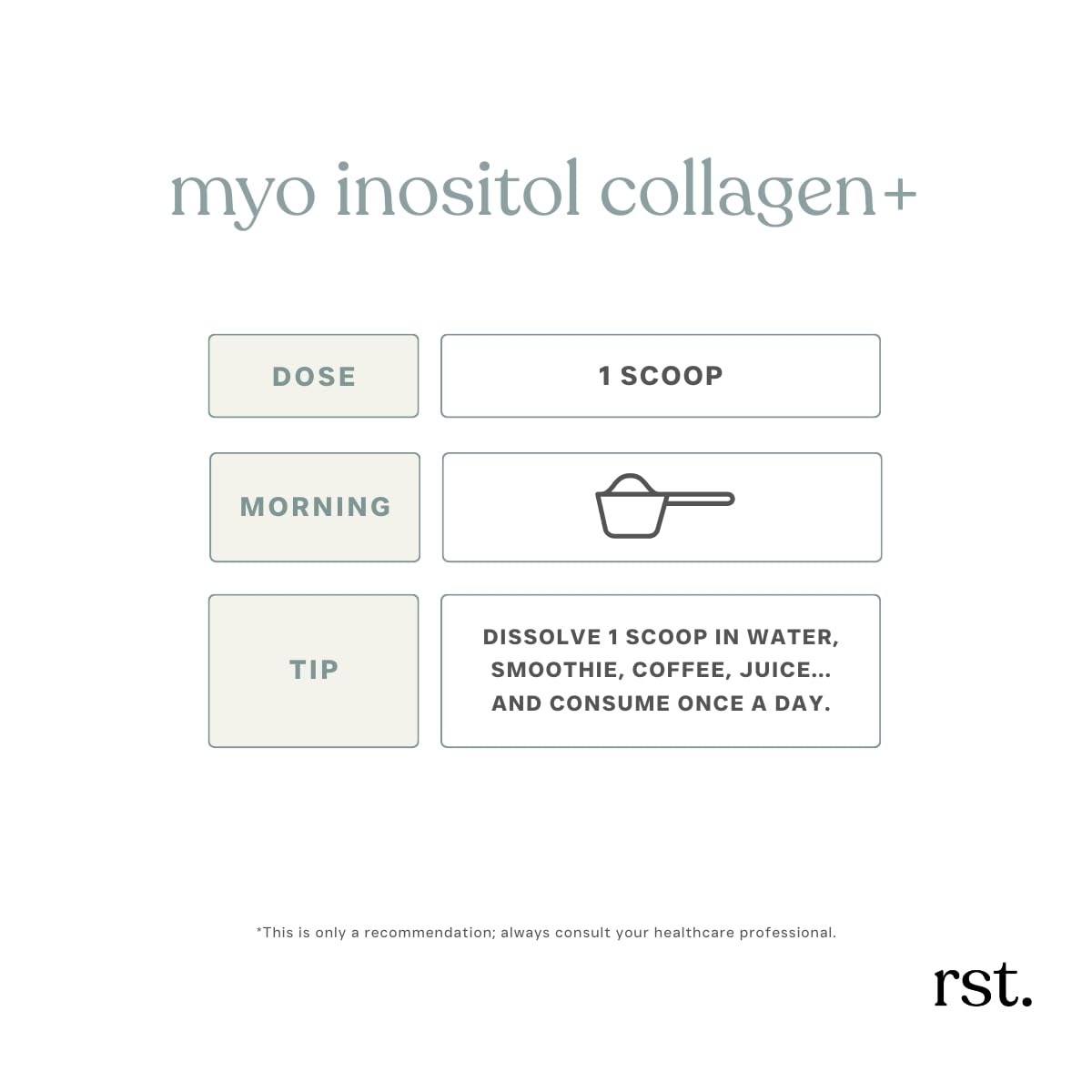 reset wellness Collagène MYO INOSITOL 600 g Non Aromatisé, mélange dans un smoothie