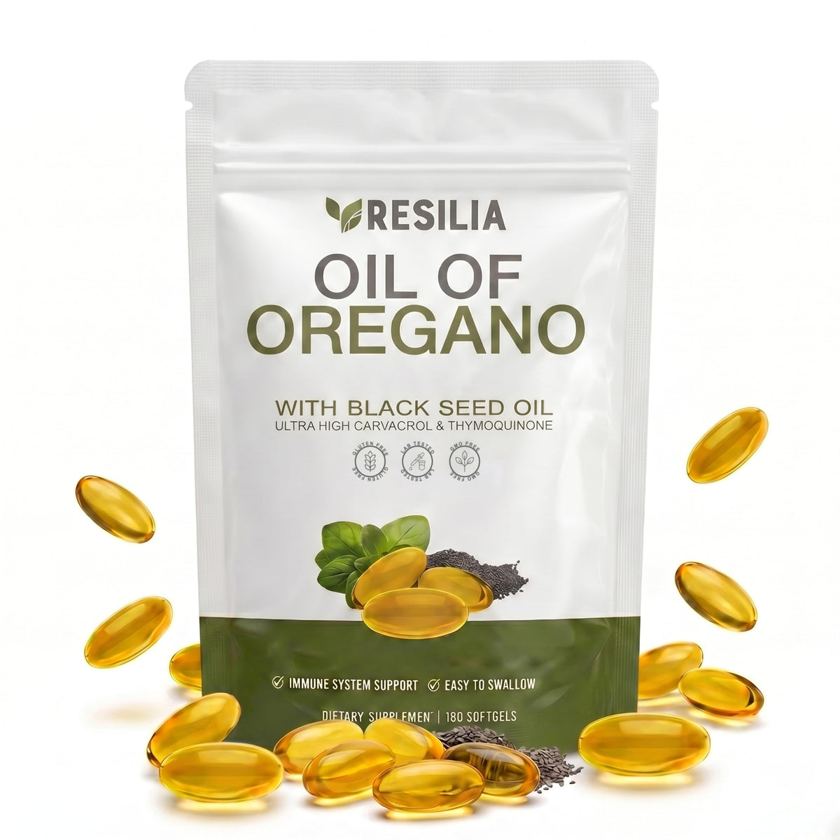 Resilia Huile d'Origan gélules softgels 180 gélules avec huile de nigelle