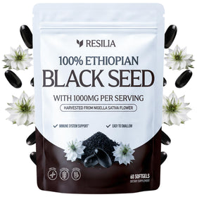 Resilia Huile de Nigelle Éthiopienne 1000mg gélules souples avant