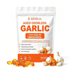 RESILIAS Aged Odorless Garlic Softgels 1200mg front view