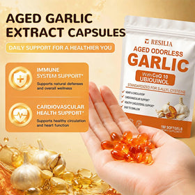 RESILIAS garlic supplement packaging