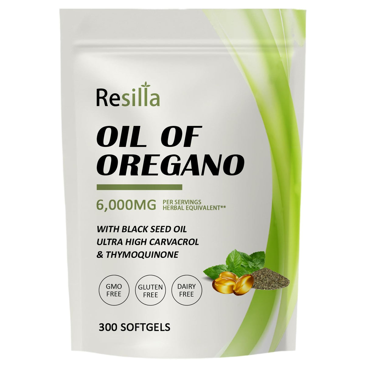 RESILLA gélules d'huile d'orégano et de nigelle, vue de face