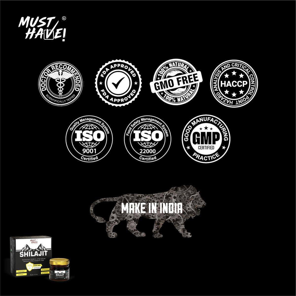 ! Résine de Shilajit 20g, présentation sur une table