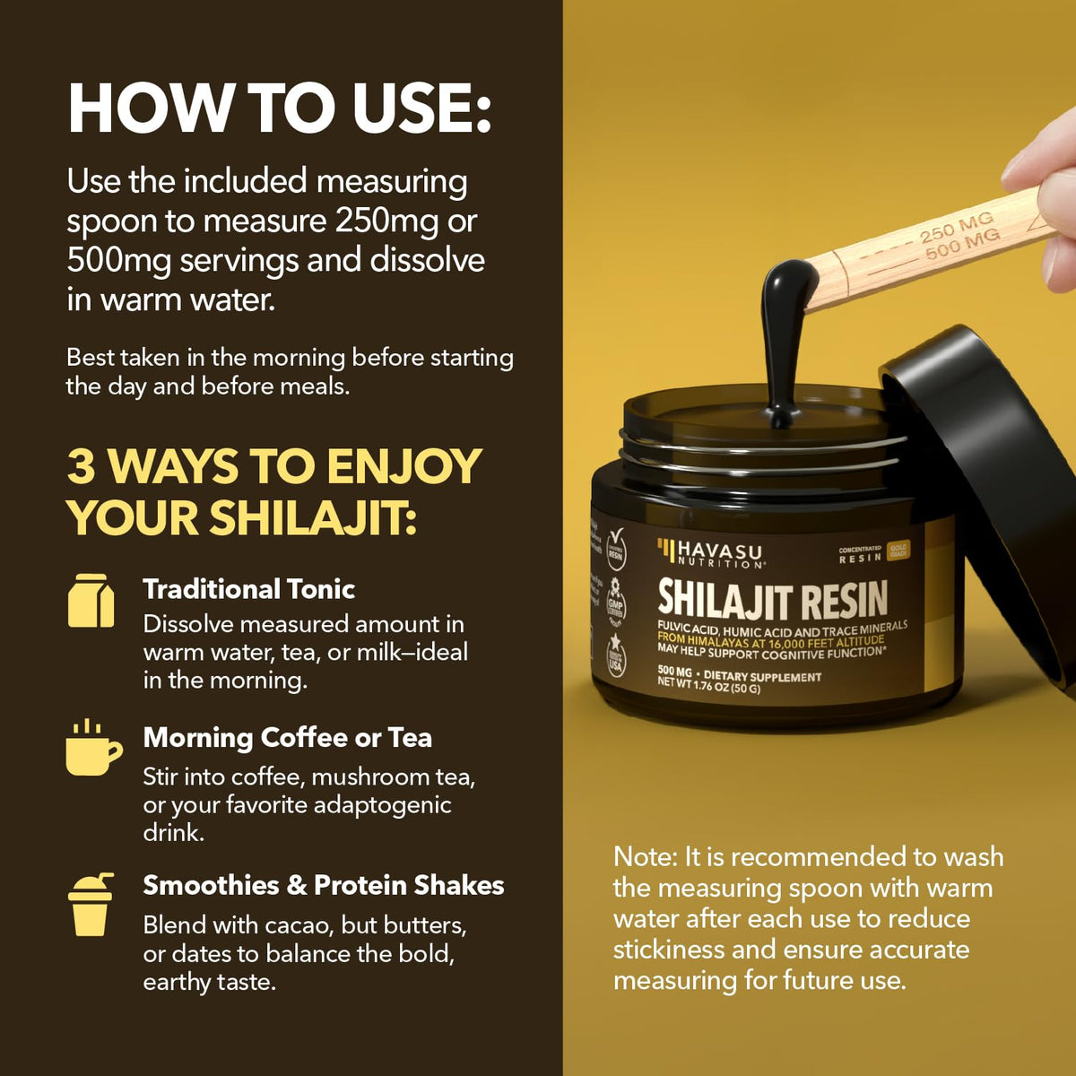 Résine de Shilajit dans le cadre d'un smoothie