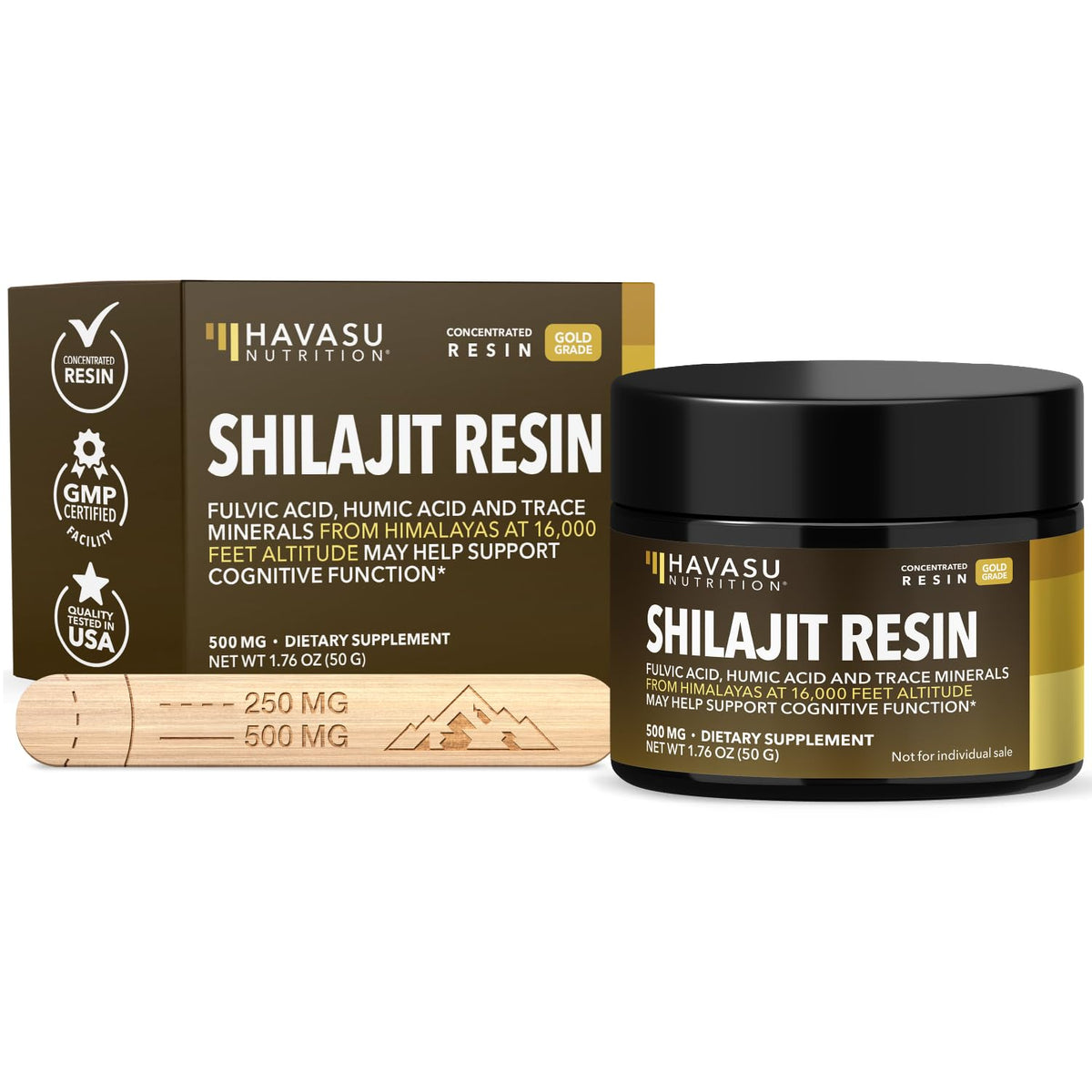 Résine de Shilajit HAVASU NUTRITION 168g vue de face