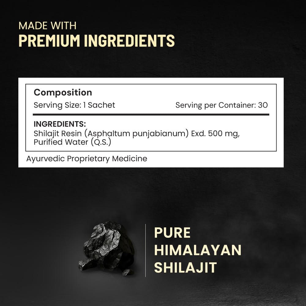 Résine de Shilajit Himalayen ANECDOTE, mise en scène sur une table