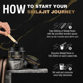 Résine de Shilajit Himalayen sur une surface en bois