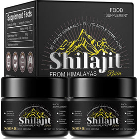 Résine de Shilajit Pur Himalayen en pot avec cuillère doseuse