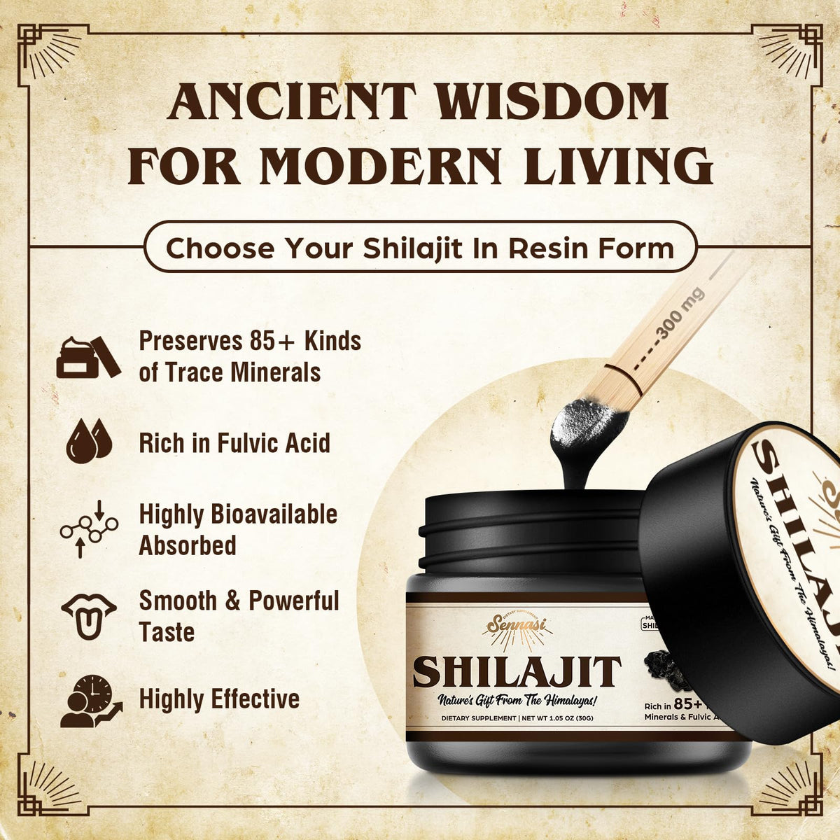 Résine de shilajit Sennasi dissoute dans de l'eau chaude