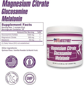 RESTFREE Poudre Nuit 170g avec ingrédients sur l'étiquette