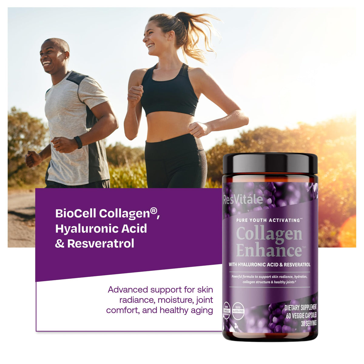 Résultat de l'hydratation de la peau avec ResVitale Collagène
