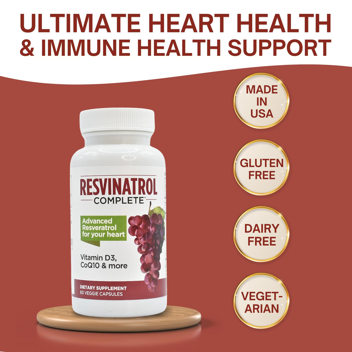 Resvinatrol Complete 60 Capsules vue de dessus