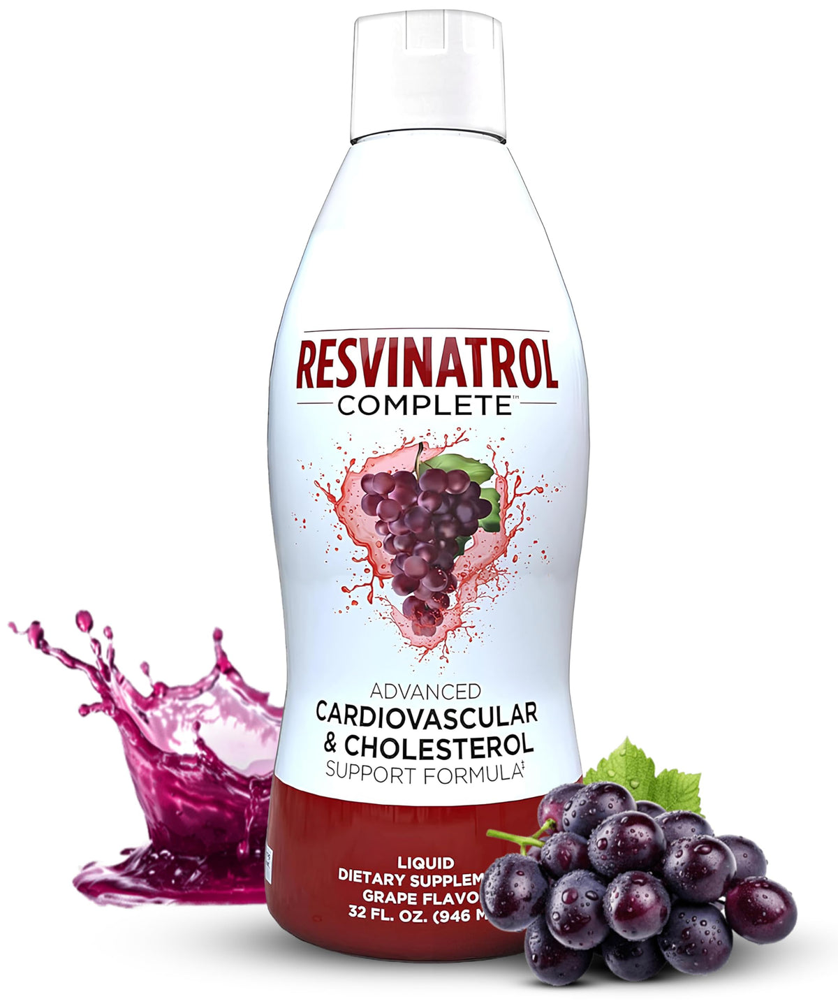 Resvinatrol Complete complément liquide de resvératrol 32 oz vue avant