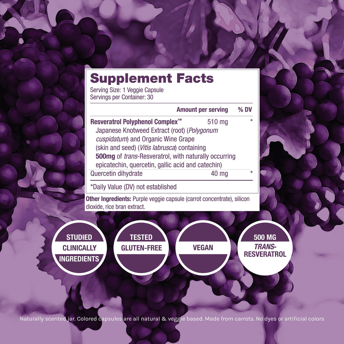 ResVitale Resveratrol 500mg capsule végétale ouverte