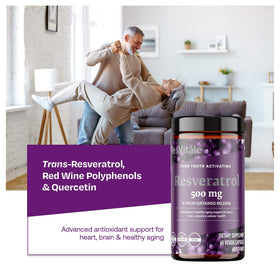 ResVitale Resveratrol 500mg sur une table en bois