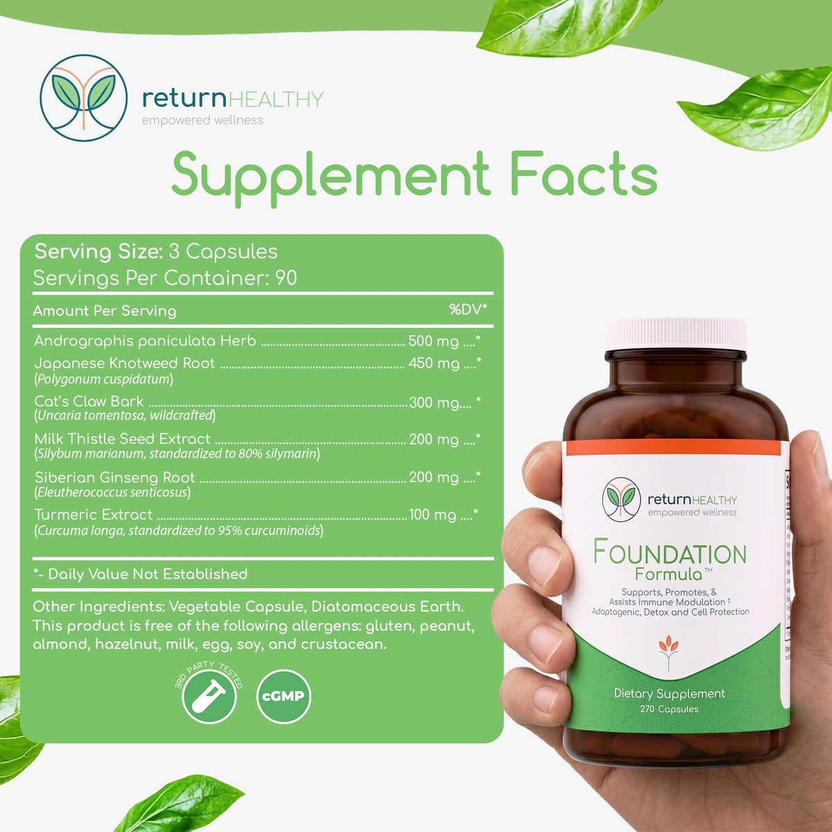 Retour Healthy Foundation Formula avec des capsules en vue rapprochée