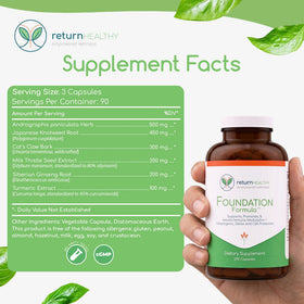 Retour Healthy Foundation Formula avec des capsules en vue rapprochée