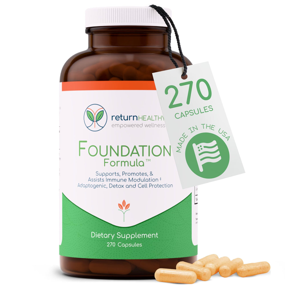 Return Healthy Foundation Formula 270 capsules vue de face