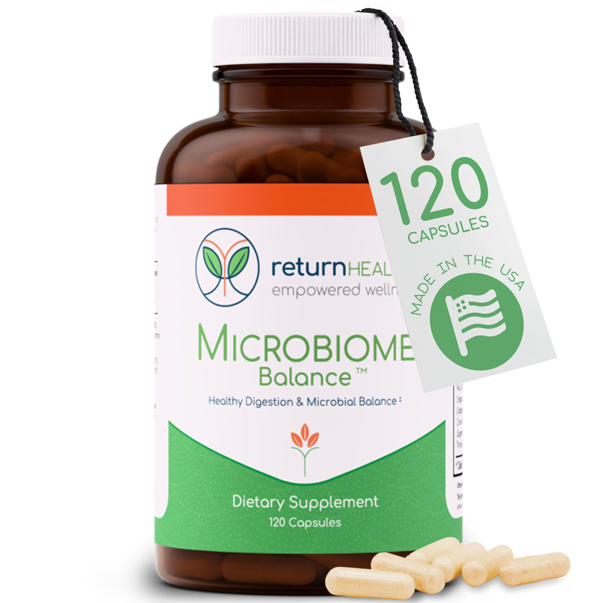 Return Healthy Microbiome Balance 120 capsules front view