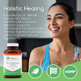Return Healthy Microbiome Balance bottle with capsules
