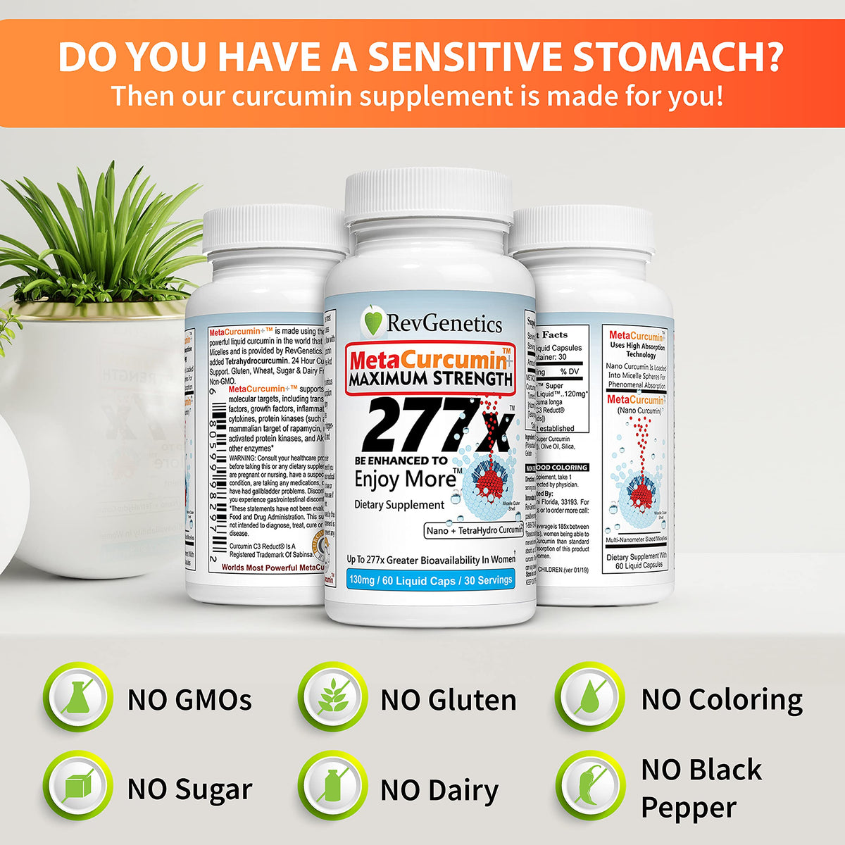 REVGENETICS MetaCurcumin capsules liquides en main