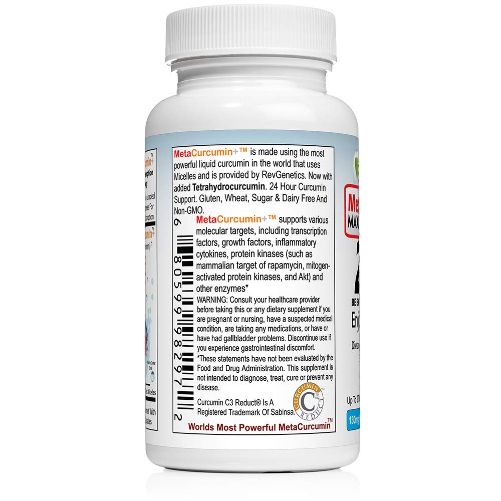 REVGENETICS MetaCurcumin capsules liquides sur fond blanc