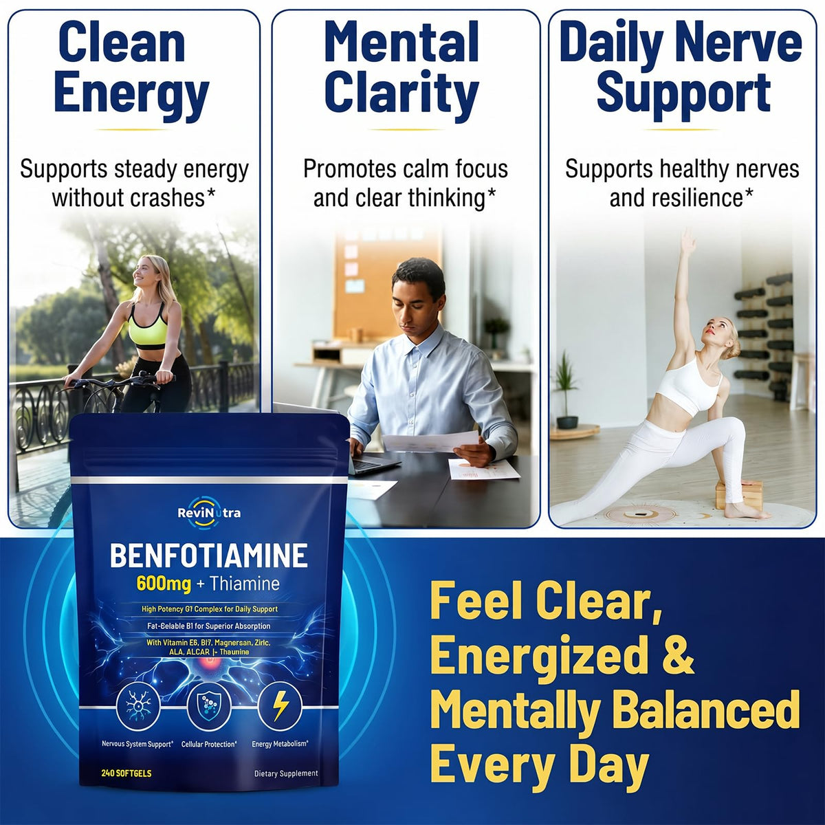 ReviNutra B1 Benfotiamine 600mg gélules avec ingrédients