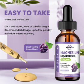 ReviNutra Complexe de Magnésium Liquide 1300mg en milieu naturel