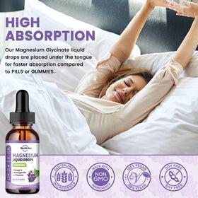 ReviNutra Complexe de Magnésium Liquide 1300mg gouttes dans un verre