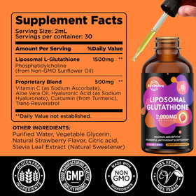ReviNutra Glutathione Liposomal 2000mg flacon avec gouttes