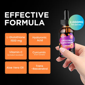 ReviNutra Glutathione Liposomal 2000mg gouttes avec étiquette