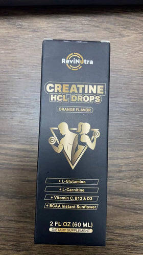 ReviNutra Gouttes Liquides de Créatine HCL 1500mg avec verre d'eau