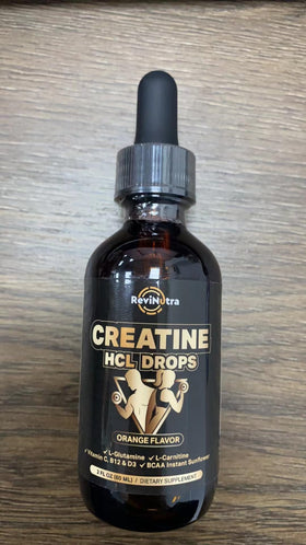 ReviNutra Gouttes Liquides de Créatine HCL 1500mg étiquette détaillée