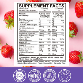 ReviNutra Gummies Calcium 600mg 120 pièces avec un verre d'eau