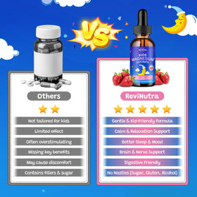 ReviNutra liquide de magnésium glycinate pour enfants avec ingrédients