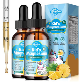 ReviNutra Magnésium Glycinate liquide flacon avant avec étiquette ananas
