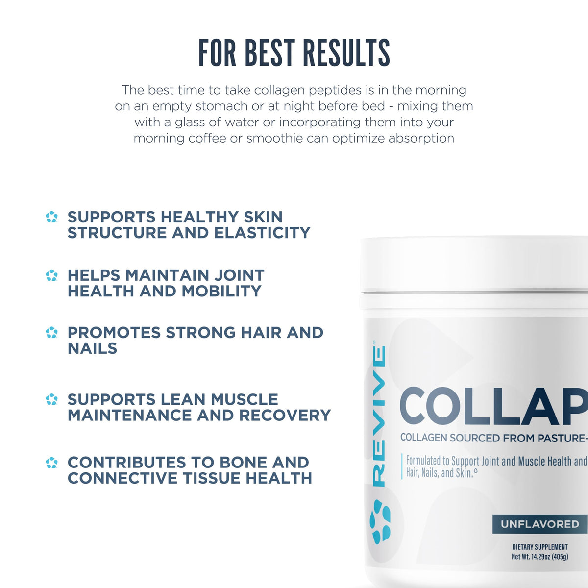 Revive CollaPURE poudre de collagène 499g dans un smoothie