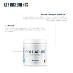 Revive CollaPURE poudre de collagène 499g dans un verre d'eau