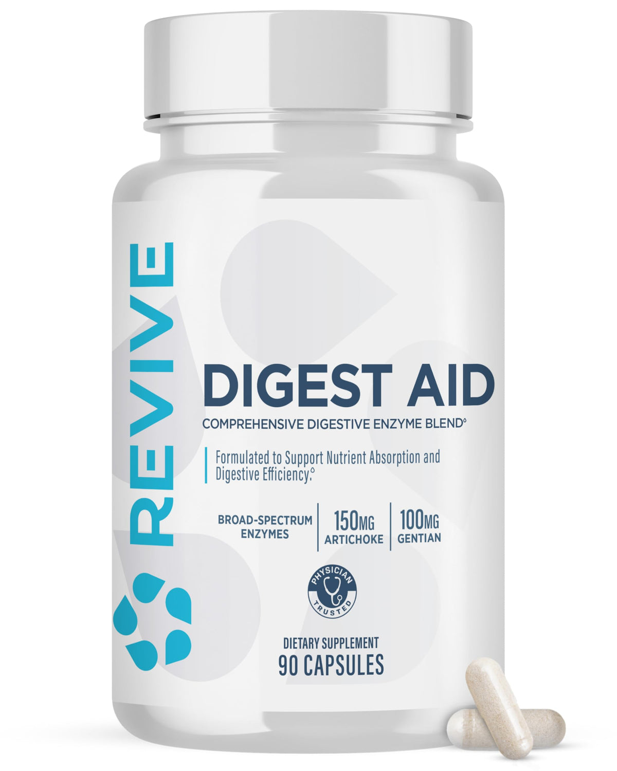 Revive Complément Alimentaire Multi-Enzymes 90 Capsules vue de face