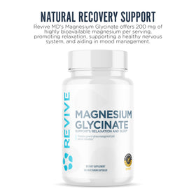 Revive Glycinate de Magnésium Pur 200mg, capsules à l'intérieur