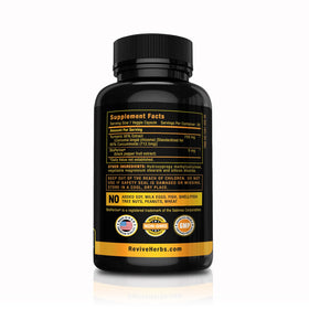 Revive Herbs Curcuma Bio 750 mg avec Bioperine vue arrière de l'emballage