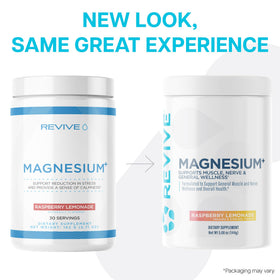 Revive Poudre de Magnésium - lifestyle avec un verre d'eau