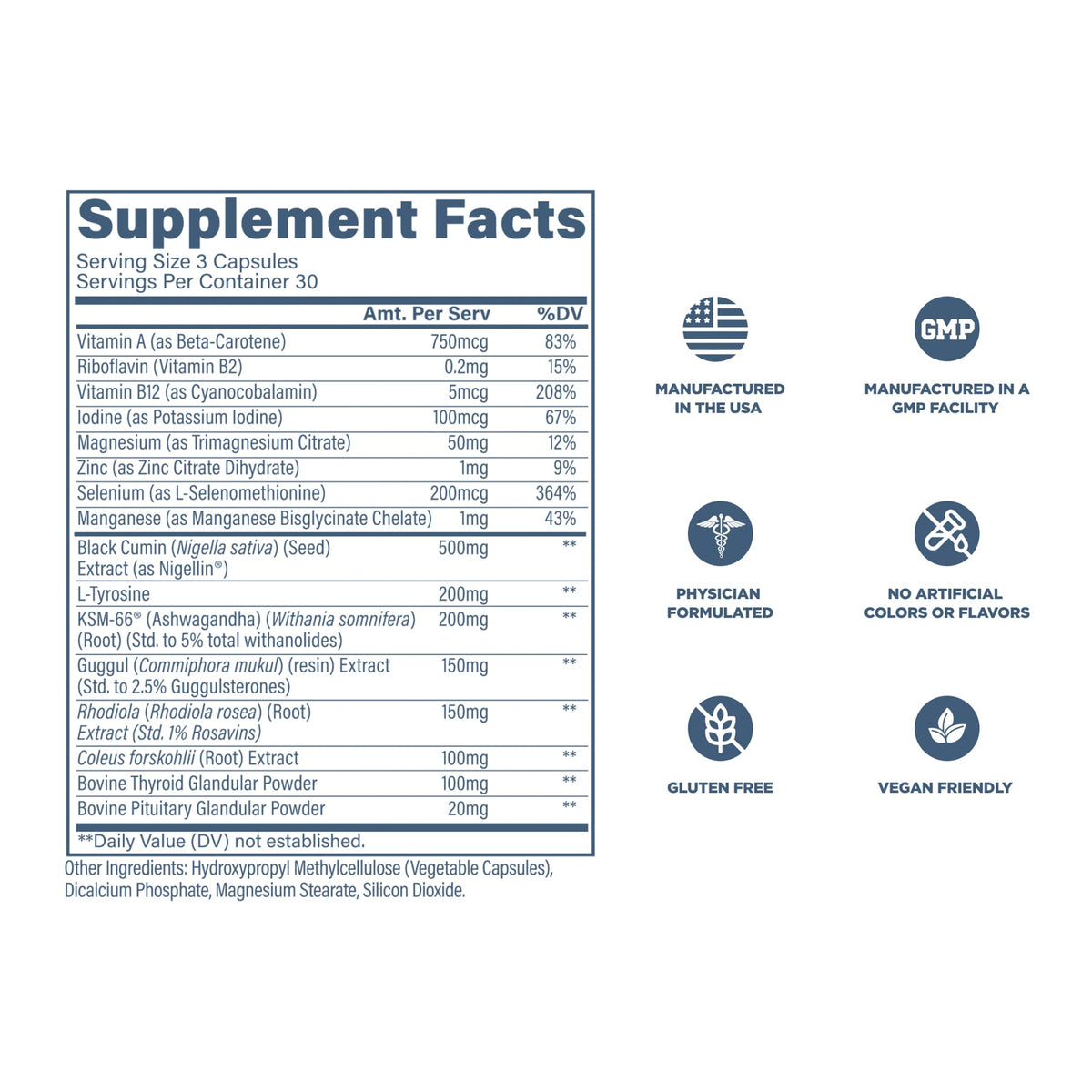 Revive Soutien Thyroïdien 90 capsules ouvertes avec gélules