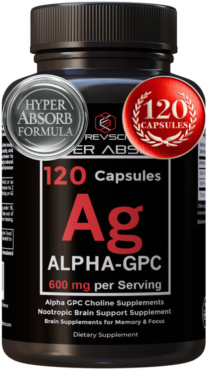 Revolution Science Alpha GPC 600mg 120 capsules vue de face