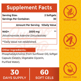 Rhameph Complément Alimentaire NAD+ Liposomal 2000 mg, gélules en gros plan