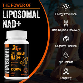 Rhameph NAD+ Liposomal 1300 mg avec un verre d'eau