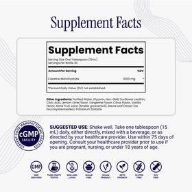 Rho Nutrition Créatine Liposomale 549g étiquette avec informations nutritionnelles