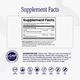 Rho Nutrition Liposomal Methylfolate 5-MTHF + B12 vue de côté