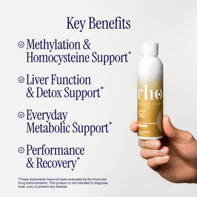Rho Nutrition Liposomal TMG étiquette et détails du produit